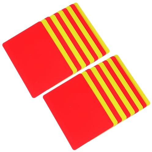 Veemoon Lot de 10 Set de Cartes D'arbitre de Football en PVC, 5 Jaunes 5 Rouges, Format Compact pour Match, Cartes Multifonctions Résistantes et Faciles à Utiliser, Accessoire