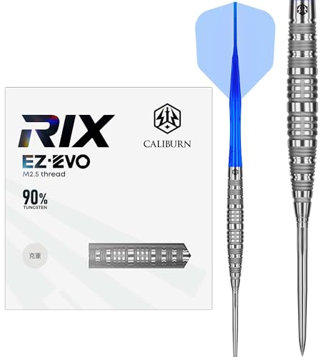 Caliburn | Rix Freccette con punta in acciaio | 90% tungsteno | Set di freccette professionali | R6 | Corpo con impugnatura di precisione | Pesi multipli disponibili (24, grammi)