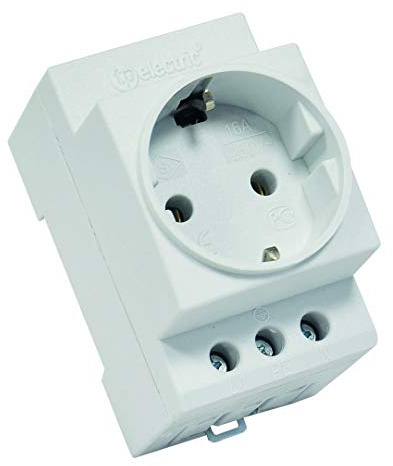 TPelectric - Steckdose für Hutschiene Zählerschrank Einbausteckdose Verteiler Schuko LED (ohne LED)