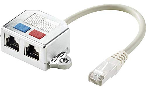 RENKFORCE RJ45 réseau informatique Adaptateur en T CAT 5e [2x RJ45 femelle - 1x RJ45 mâle] 15.00 cm métal