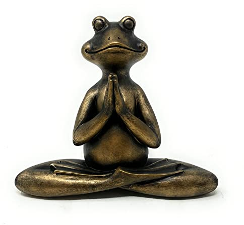 Nature's Mark 6 H Resin Meditating Yoga Frog Statue Figurine Home Decorative Accent Decor for Tabletop Living Room Bedroom Office Desktop Cabinet Shelf
