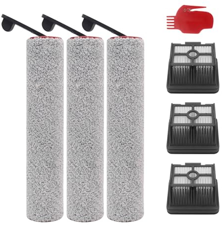 DingGreat Récupérateur de poussière et tambour Accessoires pour aspirateur sans fil Dreame M12/M12 Pro/H12 Pro/H12 Dual/H13 Pro, comprend 3 brosses principales, 3 filtres HEPA, 1 brosse de nettoyage