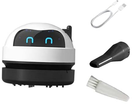 LOVIVER Aspirapolvere da tavolo Aspirapolvere da scrivania Raccogliere briciole Peli di animali domestici Mini spazzatrice da tavolo per polvere sulla, Nero