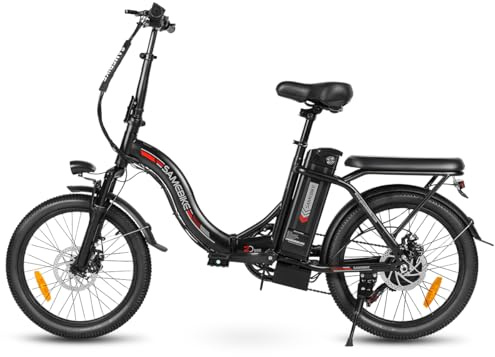 SAMEBIKE Electric Bike For Adults, 36V 13AH Removable Battery, City Commuting Motor Ebike Electric Bicycle 20 inches with Basket, Phone Holder, Cass 7 Speed, 20*2.35Tire