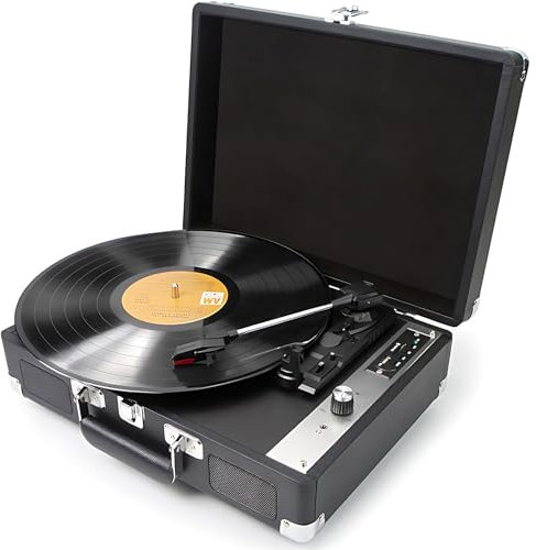 Giradischi Valigia Vintage, Giradischi in Vinile Bluetooth con 5 modalità di Riproduzione, Doppi Altoparlanti HiFi integrati nella Scheda, Giradischi LP a 3 velocità, fonografo Vintage Bluetooth