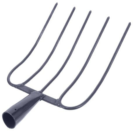 SUPVOX Horca Agrícola Multifuncional para Estiércol y Jardinería, Herramienta Portátil De 5 Puntas De Hierro, Uso Doméstico y Rural para Exteriores