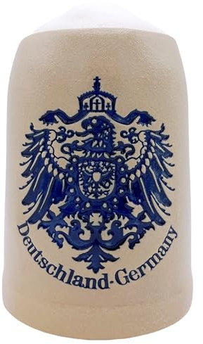 EVERSTYLE Jarra de cerveza alemana de 0,5 l, jarra de piedra hecha a mano con superficie granulada, para casa, fiesta y cualquier ocasión, regalo para hombres, padres y amantes de la cerveza