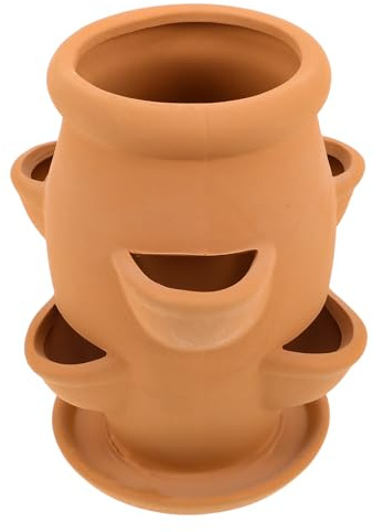 iplusmile Planter For Succulents: 6-pocket Strawberry Tower Pot - Decorative Flower Container - Strawberry Planter - Orchid Planting Pot