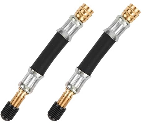 Yooyan Extensión de válvula de neumático, 2 unidades, universal, flexible, extensión de válvula de neumático, adaptador de extensión de tire, para coches, motos, bicicletas, autocaravanas y scooters