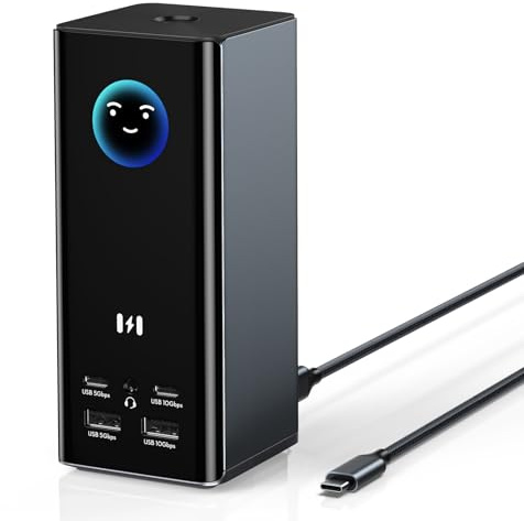 Dock USB C para 3 pantallas, 17 en 1, estación de acoplamiento triple pantalla 4K@60Hz