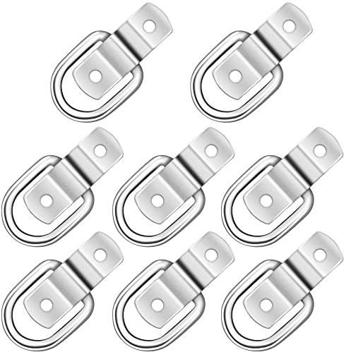 Aipaide 8Pcs Anillo de Amarre, Anillos en D, Ancla de Carga de Remolque, Ojales de Amarre para Transporte, Carga Barco Offroad Camión Cuerdas, Hierro Galvanizado