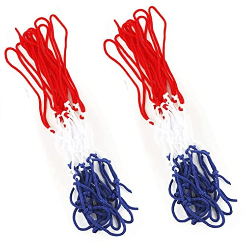 Georgie Porgy 2er-Pack Ersatz-Basketballnetz, strapazierfähiges Basketballnetz für Indoor-Büro-Kindergarten-Sportspiel, passend für 32CM Basketballkorb, 8 Schlaufen