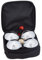 Relaxdays Boule, 4 Metall Kugeln, Set mit Zielkugel & Abstandsmesser, Tragetasche, Boccia Spiel, Silber/schwarz