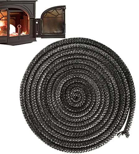 4m Kamindichtung Dichtung,Dichtband für kaminofen 10mm,Kamindichtung Dichtung Dichtband für Kaminofen(Schwarz)