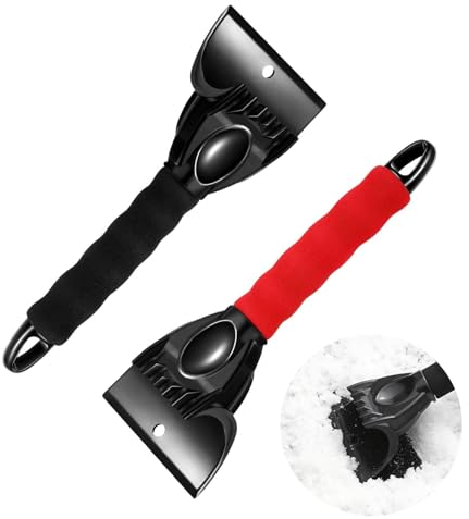 Yuqilin 2 Pièces Grattoir Brise Voiture, Grattoir Glace Voiture Ergonomique Rapide Puissant Raclette Vitre Poignée Antidérapante Raclette Vitre Gratte Glace Efficace, pare Brise Importe Quelle Voiture