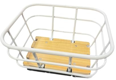 Dickly Fahrradkorb Gepäckträger Schule, Fahrradkorb hinten vorne, verstärkte Kanten, diebstahlsicher, großer Korb Passend für die meisten Fahrräder, Kinderräder, E-Bikes, Weiß 36 x 32 x 20 cm