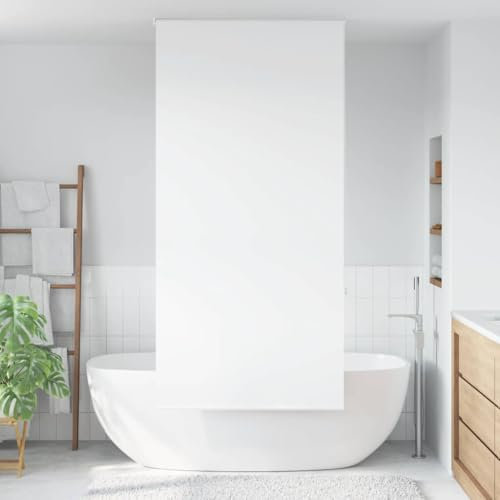 Tidyard Store Enrouleur de Douche 110x240 cm Largeur du Tissu 106 cm Baignoire Bain Store, Rideau de Douche, Rideau de Bain Pare-Bain pour Salle de Bain Style K
