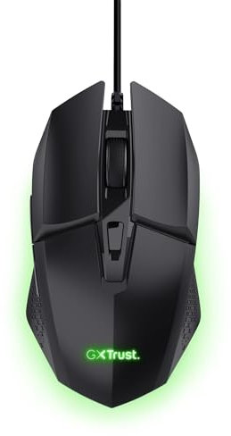 GXTrust 1109 Vylax Gaming Maus mit 6 Programmierbare Tasten, Mehrfarbige LED Beleuchtung, 200-6400 DPI, USB Kabel 150 cm, PC Maus mit Integrierte Software für Computer Laptop, Schwarz