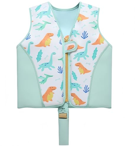 YADEZZN Chaleco de natación, chaqueta de natación para natación, ayuda a la flotabilidad con flotadores extraíbles y correa de seguridad para niños de 3 a 6 años