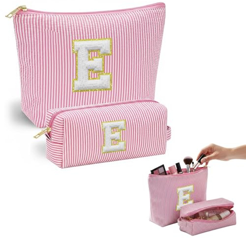 VLYX Personalized Make Up Bag - Large Capacity Cosmetic Bags for Women A-Z Initials, 2 Pack - Portable Toiletry Bag, Birthday Gifts Idea €