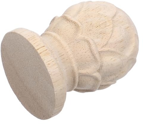 LIOOBO Remate de Madera Tallada para Barra de Cortina Diseño Piña, Columna Decorativa Europea L110 4x6 Cm, Accesorio Multiusos para Decoración Interior y Bricolaje