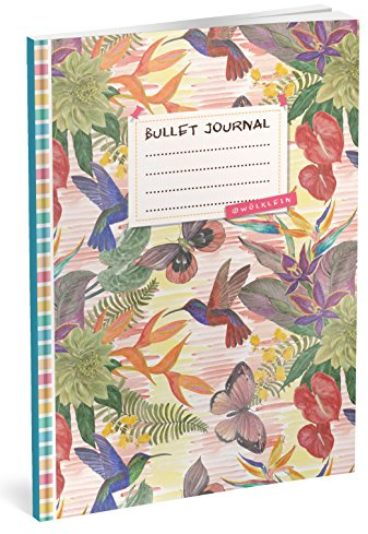Bullet Journal: Punktraster Notizbuch (Ca. A5) + 100 Seiten + Vintage Softcover | TOP Motiv: Dschungel | Dot Grid Journal, Kalligraphie Übungsheft, Punktpapier +++ Jetzt mit Register +++