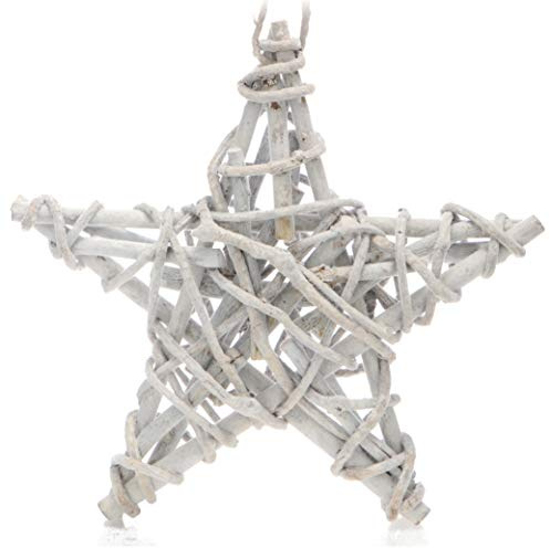 com-four Corona de vid con estrellas, corona de mesa decorativa de ramas, corona natural para decorar uno mismo, corona natural para decoración de mesa, decoración de ventana, colgante para puerta (1