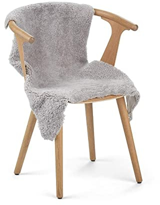 Nordic Sheep Lammfell Kurzhaar 90x60 cm | Lammfell Echt für das Sofa, den Stuhl oder rund um den Esstisch | Jedes Teppich ist EIN Unikat und von der Natur geschaffen | Farbe: Hellgrau