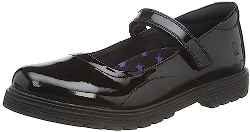 Hush Puppies Girls Tally Senior Patent School Uniform Shoe, Patent Black, 8 UK
