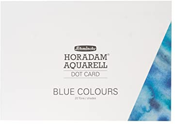 Schmincke – HORADAM® AQUARELL, Dotcards Blue Colours, 20 Dots in thematischer Sortierung, ideal zum Testen, feinste Künstler-Aquarellfarben