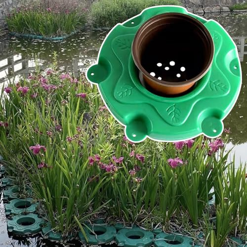 Pflanzkorb Teich Schwimmend Runder Schwimmender Pflanztopf für Den Gartenteich, Gartenteichkörbe Sämlingstöpfe Wiederverwendbar, Schwimmende Pflanzeninsel für Die Flussbewirtschaftung im Terrassenpark