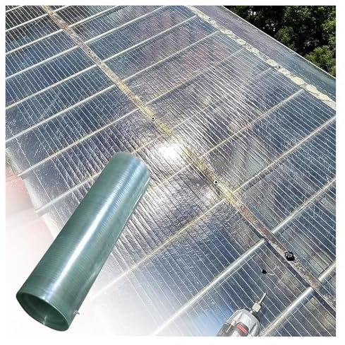 UHEKC Panneaux de Toit Isolés pour Serre Feuille Polycarbonate, Plaque de Remplacement 0,8mm Tole Ondulee Transparente, Marquise Porte D'entree Auvent(0.5x5m/1.64x16.4ft)