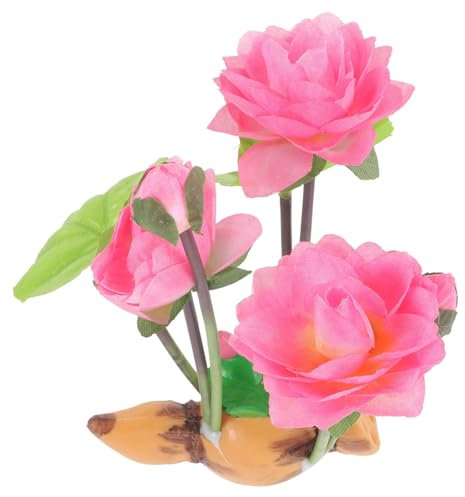 GRIRIW Fish Tank Lotus Flower Artificial Lotus Roots Resin Aquarium Décor Fish Tank Plants for Hideout