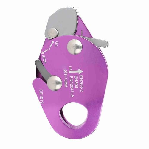 Brrnoo Dispositivo de Descenso, Gear Agarre de Cuerda de Escalada Freno Automático Parada de Descenso Descenso de Parada de Escalada para Abrazadera de Cuerda de 9-13 Mm Agarre Anillo