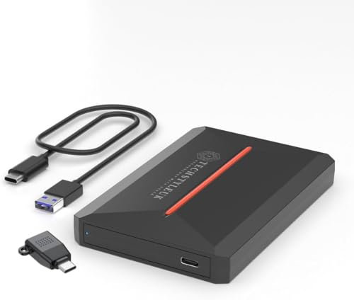 Slim Portable External Hard Drive HDD – USB 3.0/Type-C High-Speed Storage – Compatible with Windows, Mac, Laptop, PC, Desktop, PS4, PS5 Xbox – Backup for Data, Movies, Games & Photos (Black, 1TB)