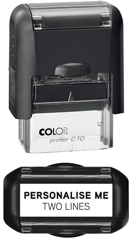 Personalised Custom Made Self-Inking Business Company Address Rubber Ink Stamp - 26mm x 9mm (Two Lines of Text)