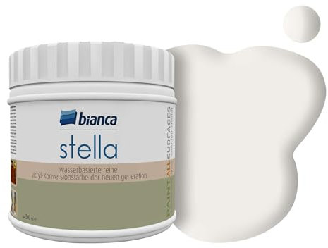 Bianca Stella Pintura para muebles premium sin lijado para cocina y baño, Sahara, Brillante, 500ml, a base de agua, pintura acrílica para todas las superficies, madera, azulejos, metal