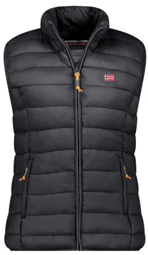 Geographical Norway Vatikolorama Lady Basic - Gilet da donna caldo Matelassee senza maniche, per autunno e inverno, primavera estiva, giacca a cappotto caldo, piumino a maniche corte, colore: Nero XL