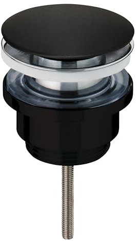 Wirquin 30724564 Bonde de lavabo universelle design en laiton, noir mat