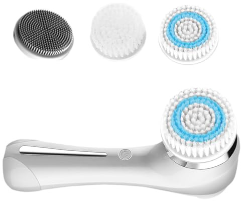 Gatuida Spazzola Elettrica per la Pulizia del Viso Portatile in Silicone Alimentare Bianco Massaggio a Ioni Negativi Esfoliante Delicato per Donne e Ragazze Compatta per Uso Domestico e