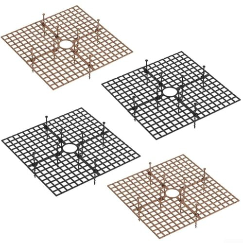 Set di 4 griglie per vasi di fiori, 19/30 cm, coperture in plastica per evitare che animali domestici scavino nel terreno (C)