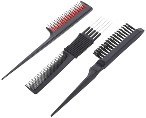 Uonlytech Pettine per Cotonare e Separare per Chioma in Plastica Abs e Nailon Set 3 Pettini Adatto per Uomini e Donne, per Feste e