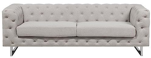 Modernes 3er Sofa Polsterbezug Chesterfield Stil beige Vissland