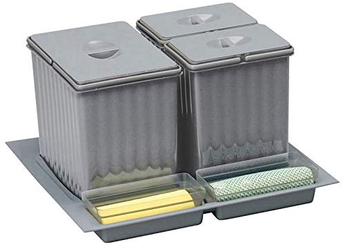 Mülleimer 3 x 31 Liter Fassungsvermögen 31 Liter Dekor grau Höhe 303 mm Breite max. 540 mm Breite Mini 475 mm Material PP Eimer Anzahl 3 für Kisten Breite