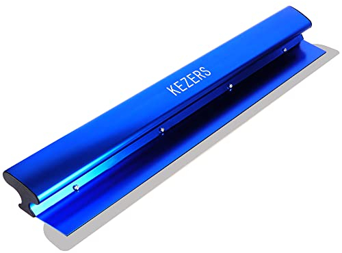 KEZERS 55cm Espátula de alisado,llana alisar paredes de acero inoxidable de 0,3 mm, Skimming Blade,Espatulas alisado paredes con tapones de alto impacto,Espátula de desnatación para paneles de yeso