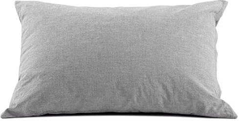 ATsense 2er Set Kissenbezug 40x60 cm - 100% Gewaschene Baumwolle, Grau Kopfkissenbezug mit Reißverschluss, Oeko-TEX Zertifiziert Weich, Nicht Lleicht Verformbar