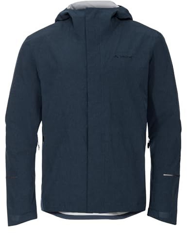 VAUDE Herren 2,5-Lagen Regenjacke Yaras Rain Jacket II, wasser- und winddicht, elastisch und atmungsaktiv; mit Unterarm-Ventilation, dark sea, L
