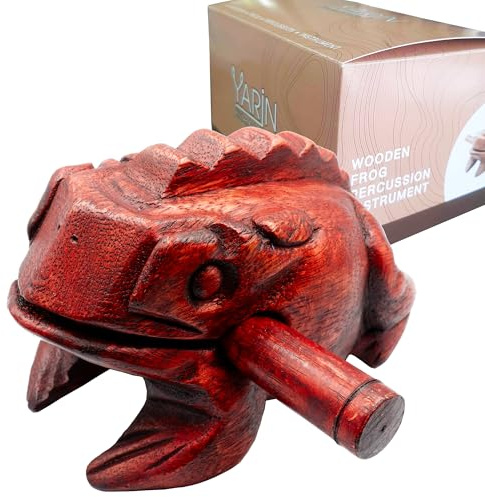 YARIN Wooden Frog Rasp Musical Instruments Wood Handcraft Instrument Tone Block Guiro Frog Sound Maker