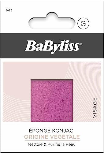 BaByliss - Eponge KONJAC d'origine végétale - Eponge spécial visage, nettoie et purifie la peau