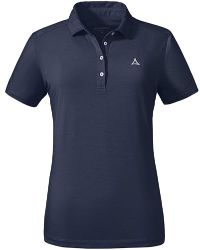 Schöffel Damen CIRC Polo Shirt Tauron L, kreislauffähiges Wandershirt, schnell trocknendes, leichtes Poloshirt mit Fast 100% Recyclingfähigkeit, Navy Blazer, 40